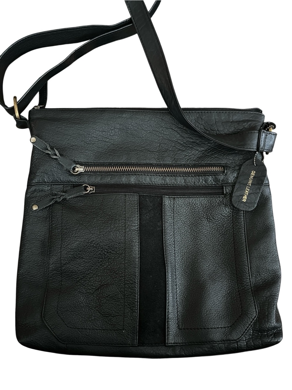 Great American Leather Works Black Pebbled Leather Crossbody Bag